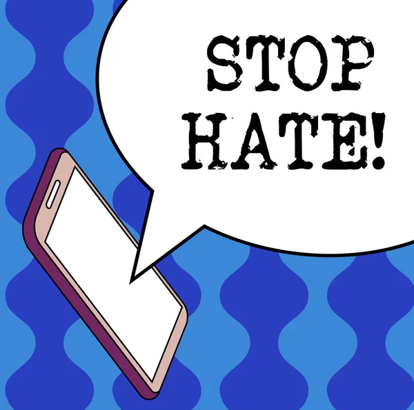 Display Concettuale Stop Hate Word Written Prevenire Pressione Aggressiva Intimidazione — Foto Stock