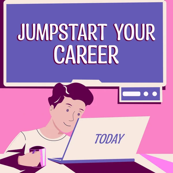 Podpis Koncepcyjny Jumpstart Your Career Internet Concept Make Work Successfully — Zdjęcie stockowe