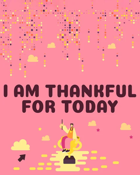 Pisanie Wyświetlania Tekstu Jestem Wdzięczny Dzisiaj Słowo Napisane Wdzięczność Życiu — Zdjęcie stockowe
