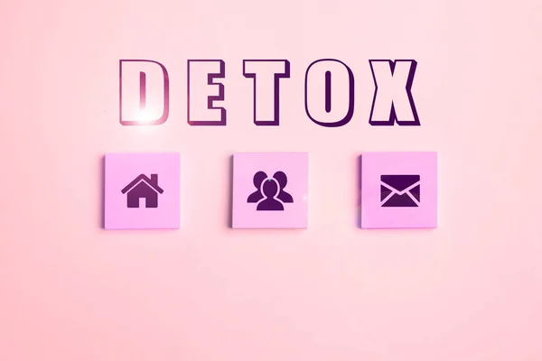 Fogalmi Felirat Detox Üzleti Ötlet Pillanat Táplálkozás Táplálkozás Egészségügyi Függőség — Stock Fotó