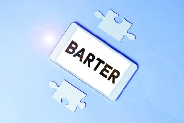 El yazısı metni Barter, bir ürünü başka bir mal veya hizmetle takas ederek ticaret için kelime