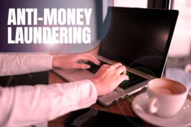 Para aklamayla mücadele, iş konsepti, yasa dışı eylemlerle gelir elde etmeyi durdurma