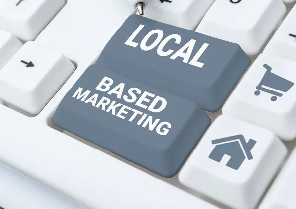 Text Showing Inspiration Local Based Marketing Business Overview Marketing Way — Stock Photo, Image