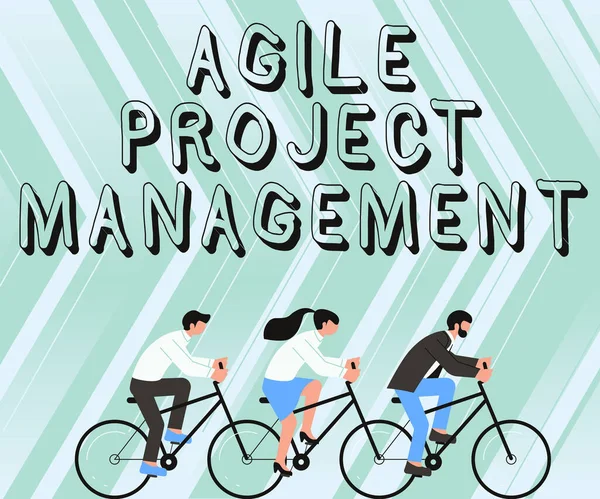 Text sign showing Agile Project Management, Internet Concept management methodology from traditional to modern technology