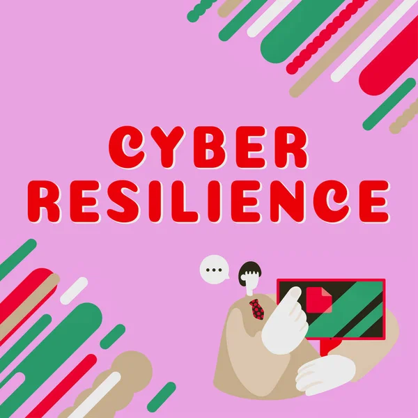 Tekst Der Viser Inspiration Cyber Resilience Business Koncept Måle Hvor - Stock-foto