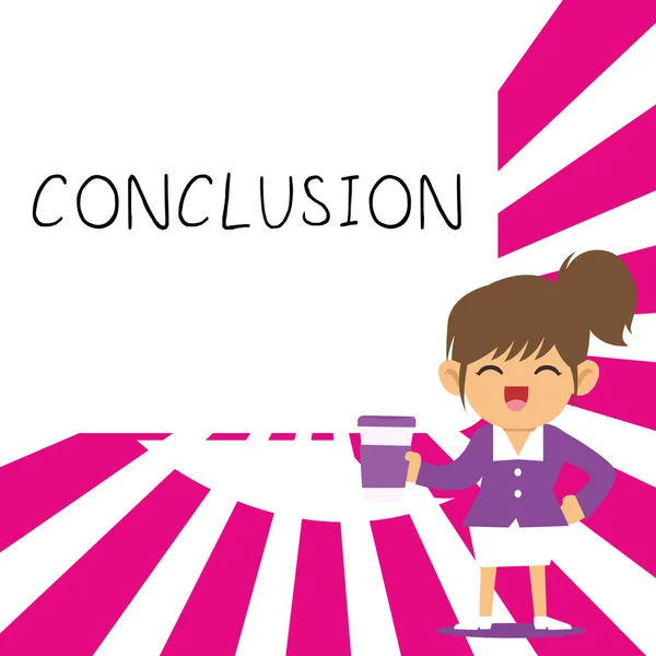 Conclusion Word Written Results Analysis Final Decision End Event Process — 스톡 사진