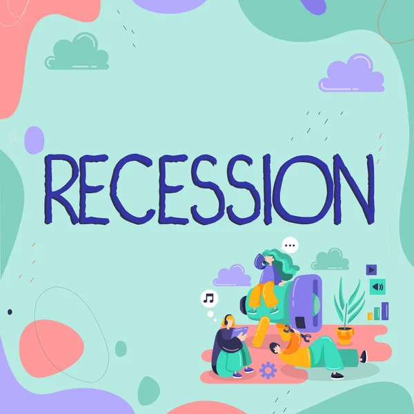 Begreppsmässig Bildtext Recession Begreppet Avser Processen För Progressiv Minskning Växande — Stockfoto