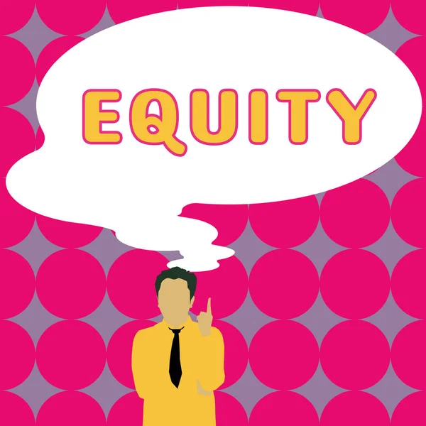 Handschrifttekst Equity Word Geschreven Kwaliteit Van Eerlijk Onpartijdig Ras Vrij — Stockfoto