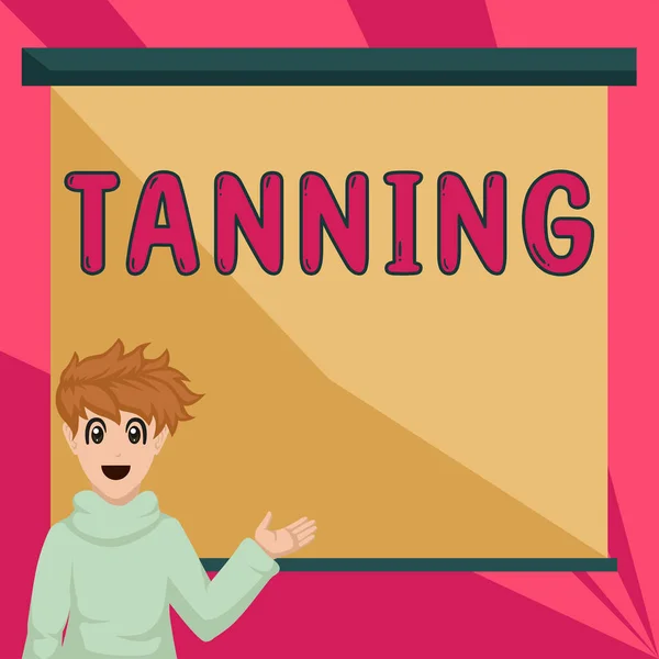 Handskrift Tecken Tanning Internet Koncept Naturlig Mörkfärgning Scin Vävnader Efter — Stockfoto