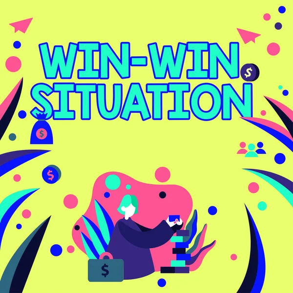 Título Conceptual Win Win Win Situation Internet Concept Situation Donde — Foto de Stock