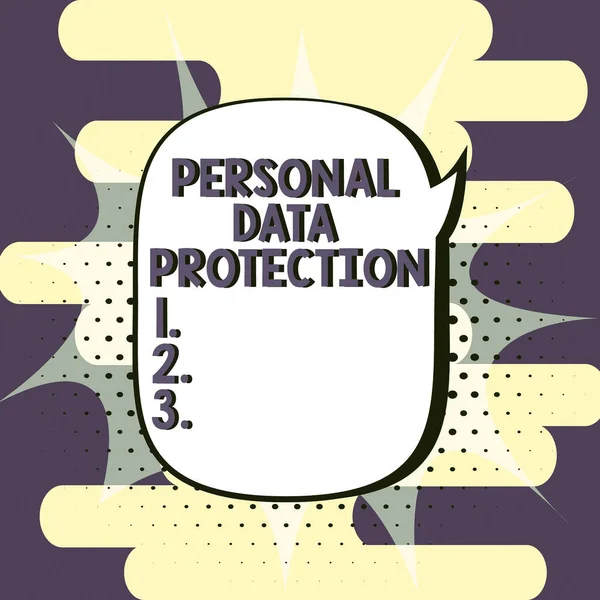 Текстовий Знак Показує Захист Персональних Даних Бізнес Підхід Захисту Ідентифікації — стокове фото