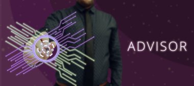 İlham Danışmanı ve İş Konseptini gösteren metin Tavsiye yardımı profesyonel destek