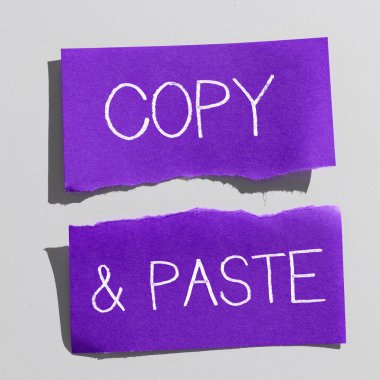 Kopya Yapıştırıcı, İş Yaklaşımı 'nı gösteren metin işareti. Orijinal bir çalışmanın kopyası, kopyası ya da kopyası.