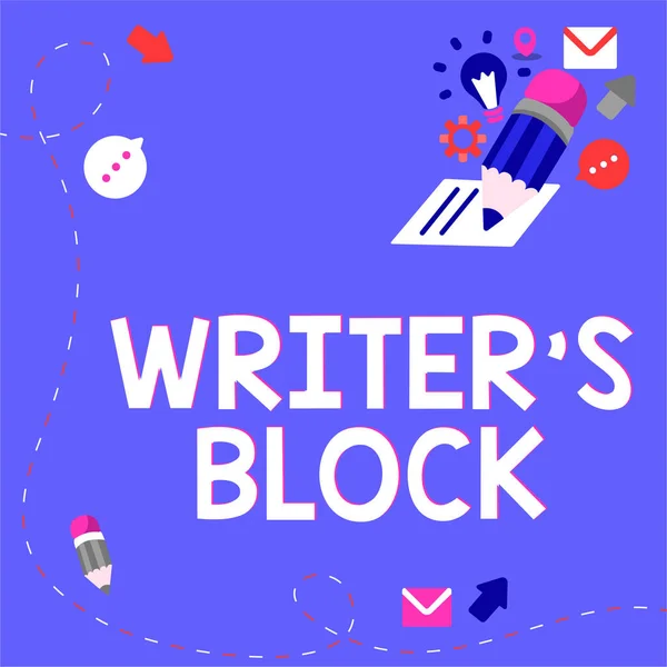 Text Showing Inspiration Writer Block Business Concept Condition Being Unable — Stock Photo, Image