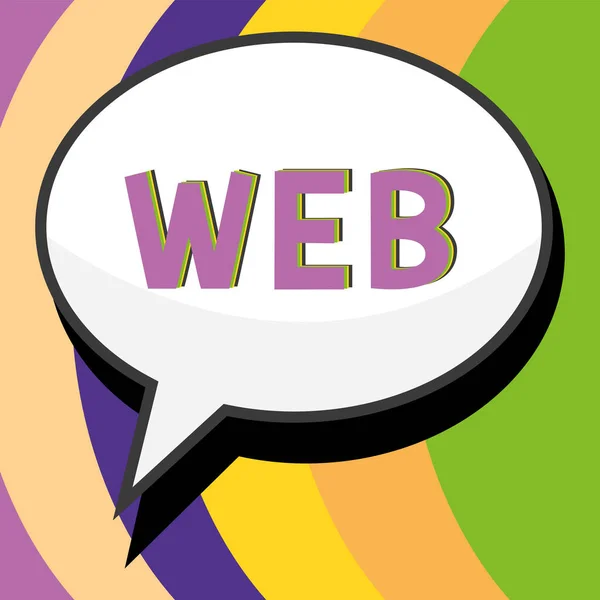 Tekst Weergeven Web Internet Concept Een Systeem Van Internet Servers — Stockfoto