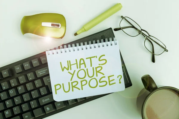 Whats Your Purpose Business Showcase Question Find Reason Something Done — 스톡 사진