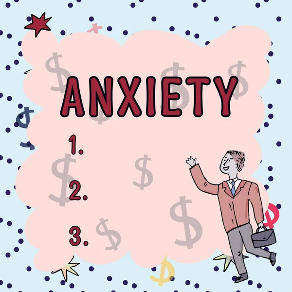 Texte Inspirant Anxiété Concept Signifiant Malaise Excessif Appréhension Syndrome Attaque — Photo