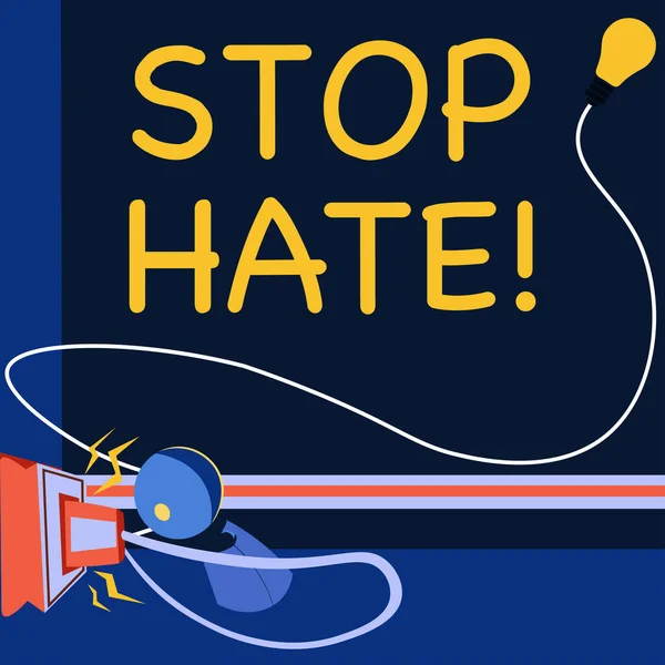 Sign Displaying Stop Hate Επιχειρηματική Επισκόπηση Αποτρέψτε Την Επιθετική Πίεση — Φωτογραφία Αρχείου