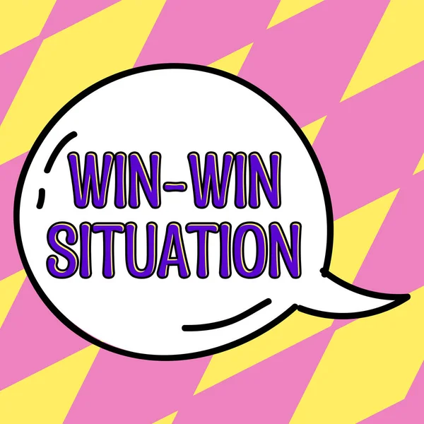 Testo Didascalia Che Presenta Win Win Situation Internet Concept Situazione — Foto Stock