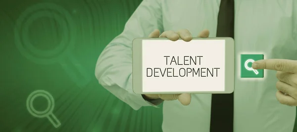 Inspiratie Toont Teken Talentontwikkeling Bedrijfsaanpak Vaardigheden Opbouwen Potentieel Leider Verbeteren — Stockfoto