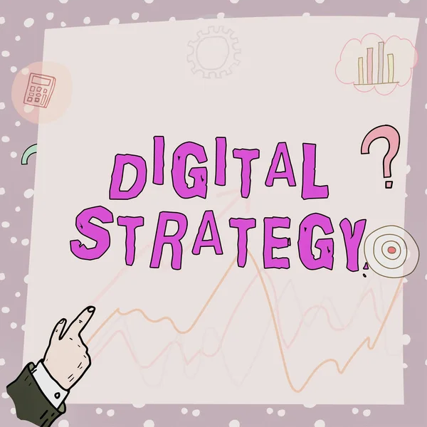 Inspiráció Mutató Jel Digitális Stratégia Koncepció Jelentése Terv Maximalizálása Üzleti — Stock Fotó