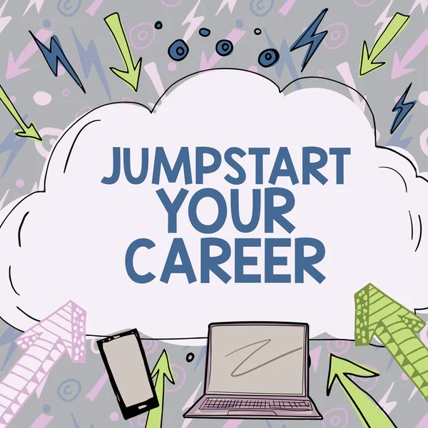 Показывая Вдохновение Jumpstart Your Career Мбаппе Означает Make Work Successful — стоковое фото