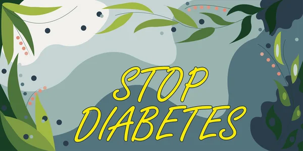 Legenda Conceitual Stop Diabetes Business Showcase Nível Açúcar Sangue Maior — Fotografia de Stock