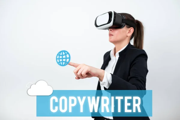 Текстовые Подписи Представляющие Copywriter Business Showcase Writing Text Advertisements Publicity — стоковое фото