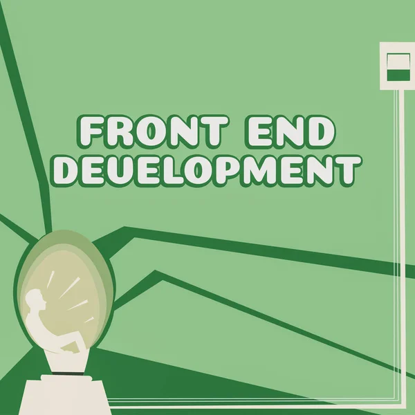 Texto Escrito Mão Front End Development Vitrine Negócios Alterando Dados — Fotografia de Stock