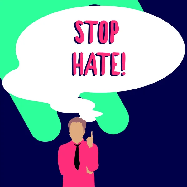 Display Concettuale Stop Hate Business Concept Prevenire Pressione Aggressiva Intimidazione — Foto Stock