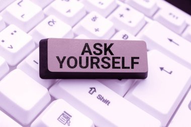 El yazısı levhası Kendine Sor, İş Gösterisi Geleceği Düşünme Yaşam Hedefleri ve Amaçlar