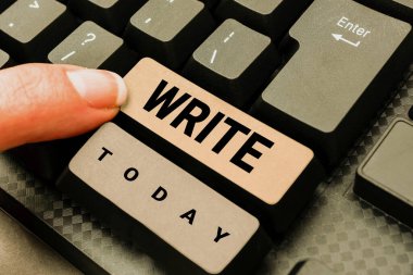 Kavramsal görüntüleme Yazı ve İş Genel Görünümü, yüzeydeki harfleri veya sembolleri kalem kağıdıyla işaretler