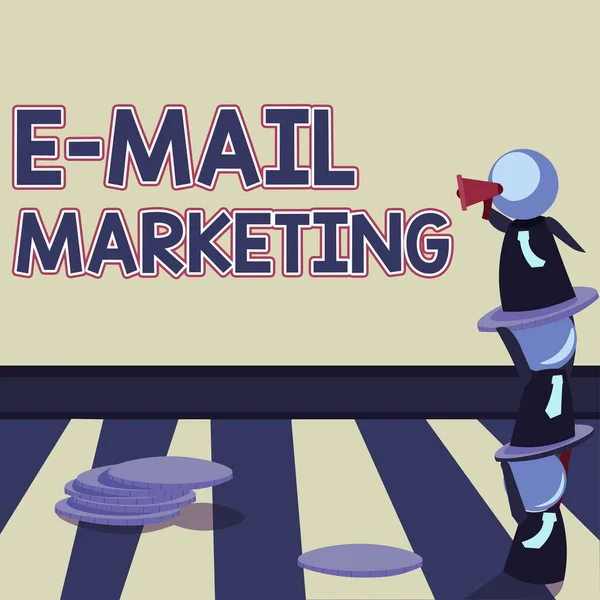 Sinal Texto Mostrando Mail Marketing Vitrine Negócios Commerce Publicidade Vendas — Fotografia de Stock