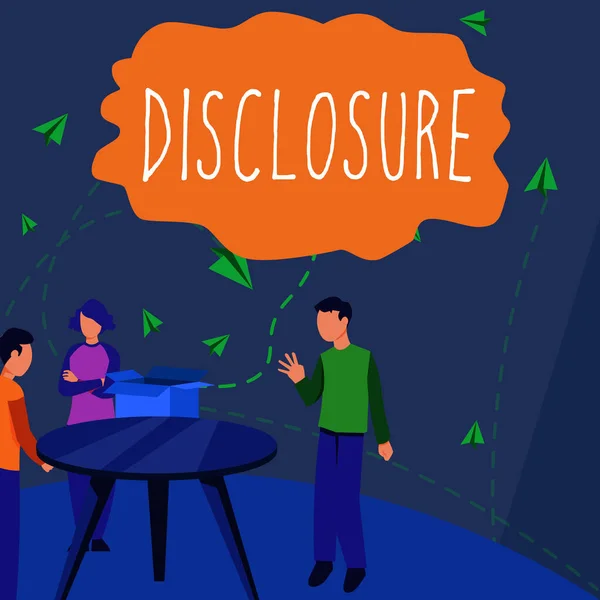 Conceptuele Bijschrift Disclosure Word Action Making New Secret Confidential Information — Stockfoto