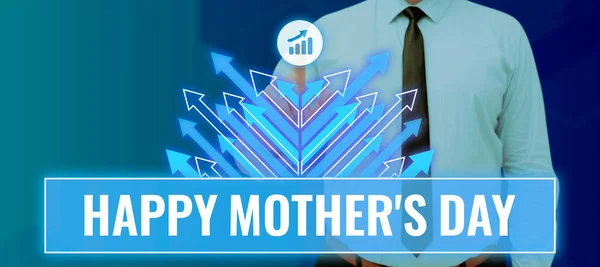 Scrivere Testo Happy Mothers Day Concetto Significato Celebrato Onore Della — Foto Stock