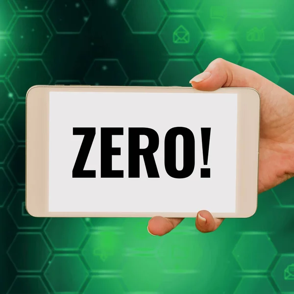 Sign Displaying Zero Word Quantity Number Nought Semmi Nincs Eredet — Stock Fotó