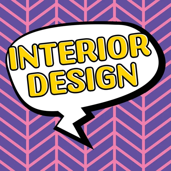 Handschrift Zeichen Interior Design Internet Konzept Die Kunst Der Gestaltung — Stockfoto