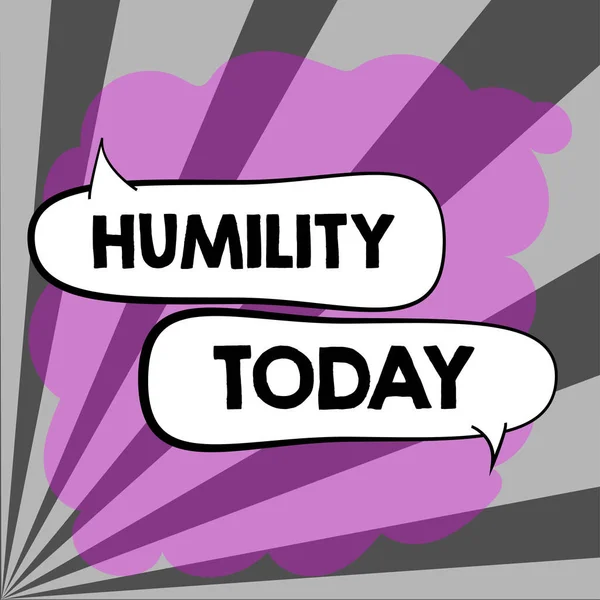 Sinal Texto Mostrando Humildade Palavra Escrito Ser Humilde Uma Virtude — Fotografia de Stock