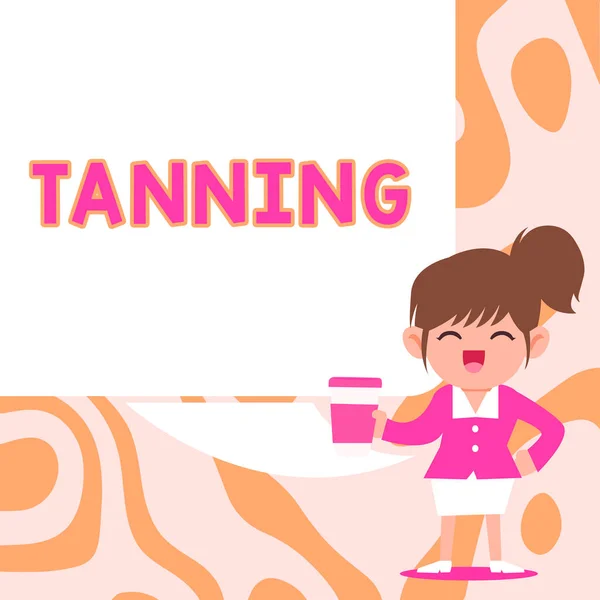 Text showing inspiration Tanning, Internet Concept a natural darkening of the scin tissues after exposure to the sun