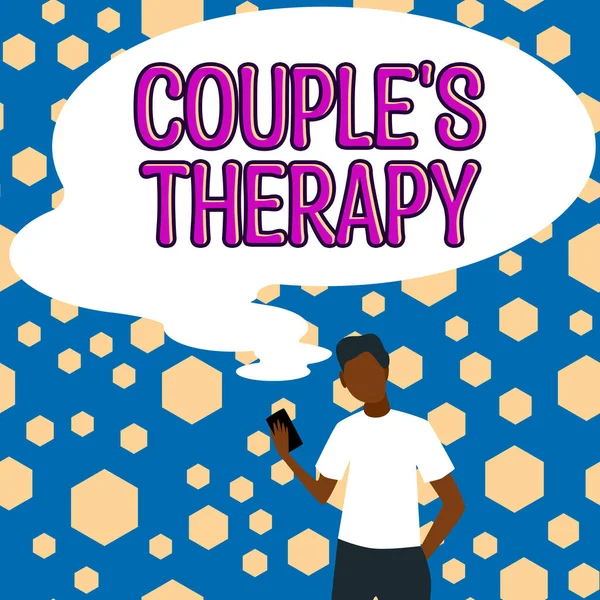 テキストを表示するカップルセラピーを書く 個人やカップルのための関係の苦痛を治療するための単語 — ストック写真