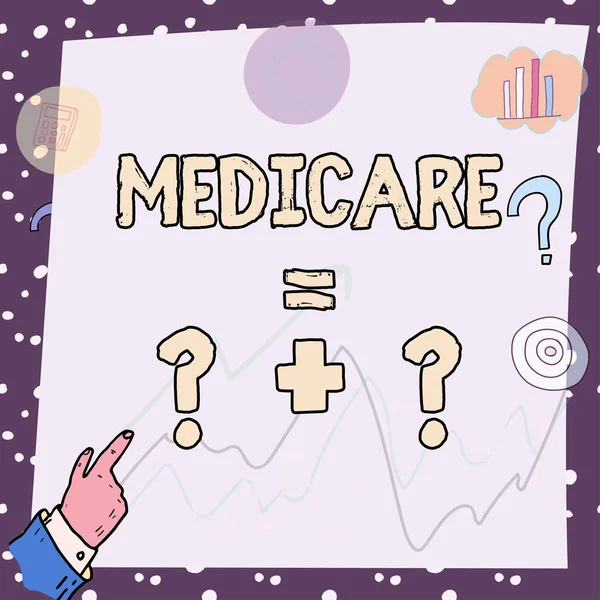 Escribiendo Mostrando Texto Medicare Word Policy Federal Government Providing Health —  Fotos de Stock