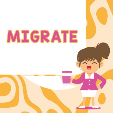 Bir ülkeden diğerine taşınmak veya seyahat etmek için Göç, İş genel görünümünü gösteren bir işaret