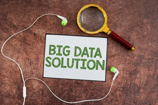Inspiration Showing Sign Big Data Solution Word Written Extracting Value — Stock Photo, Image