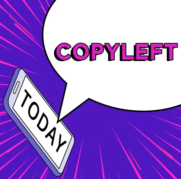 Signe Affichant Copyleft Concept Signifiant Droit Utiliser Modifier Copier Partager — Photo