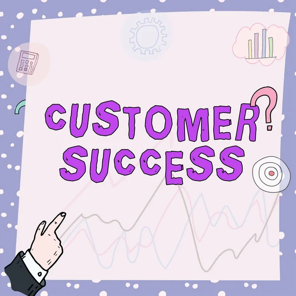 Bildunterschrift Customer Success Konzept Bedeutet Dass Kunden Bei Der Nutzung — Stockfoto