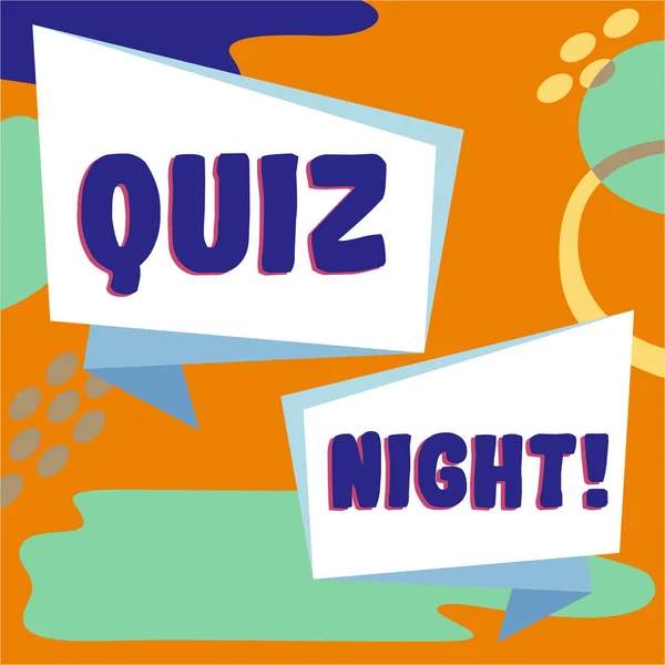 Legenda Conceitual Quiz Night Business Idea Night Test Knowledge Competition — Fotografia de Stock