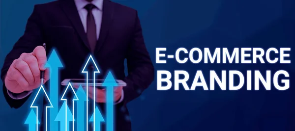 Konceptuální Displej Commerce Branding Word Written Založit Image Vaší Společnosti — Stock fotografie