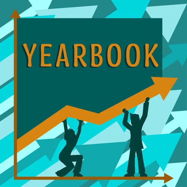 Conceptual Display Yearbook Business Concept Publication Opracowany Przez Absolwentów Klasy — Zdjęcie stockowe