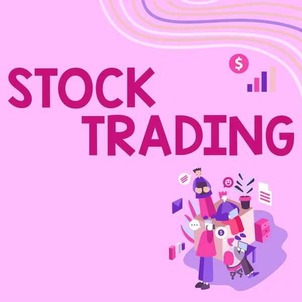 Text Zobrazující Inspiraci Obchodování Burze Obchodní Koncept Koupě Prodej Cenných — Stock fotografie
