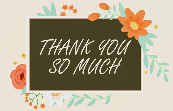 Skriv Och Visa Tack Mycket Ord För Uttryck Tacksamhet Hälsningar — Stockfoto